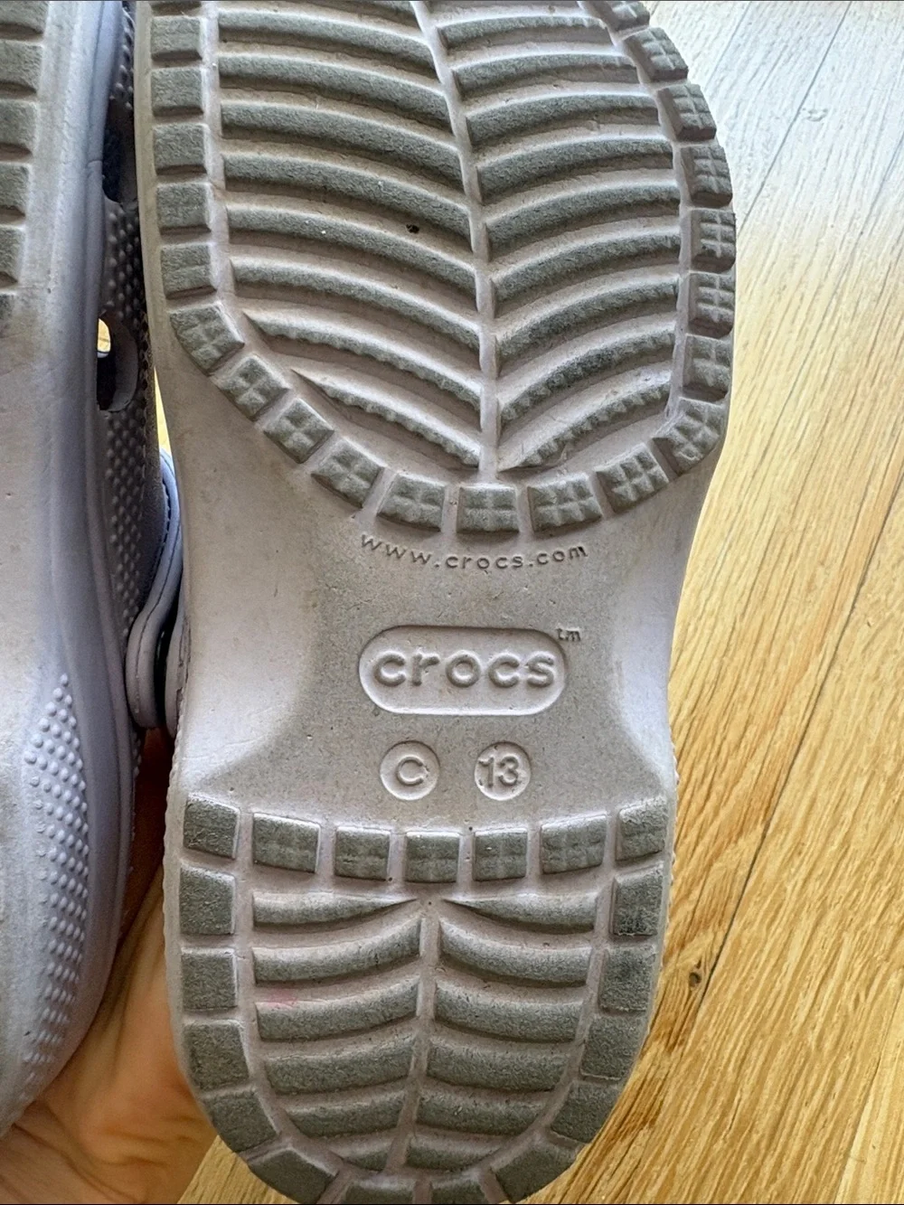 CROCS Kids size 13 Light Lavender Clog Sandals with Colorful Jibbitz Charms